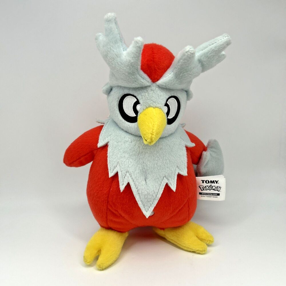 TOMY Pokemon Delibird Plush 8" Red Gray Stuffed Toy